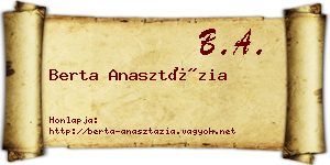 Berta Anasztázia névjegykártya